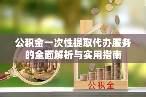 湖内公积金一次性提取代办服务的全面解析与实用指南